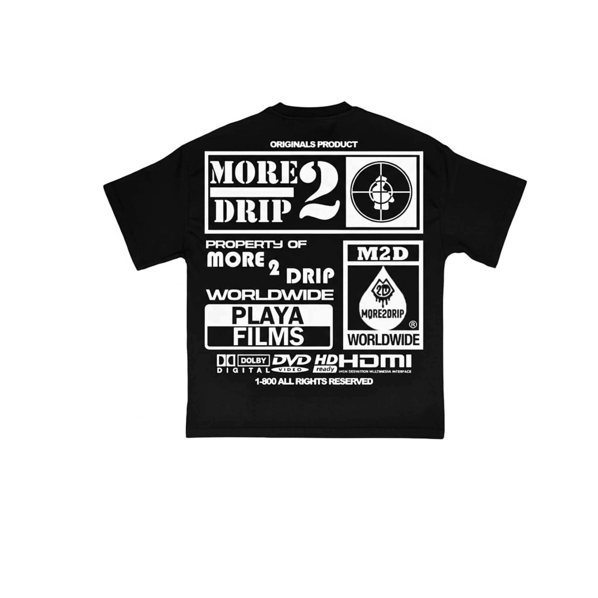 More2Drip Originals Worldwide Graphic Tee-Black