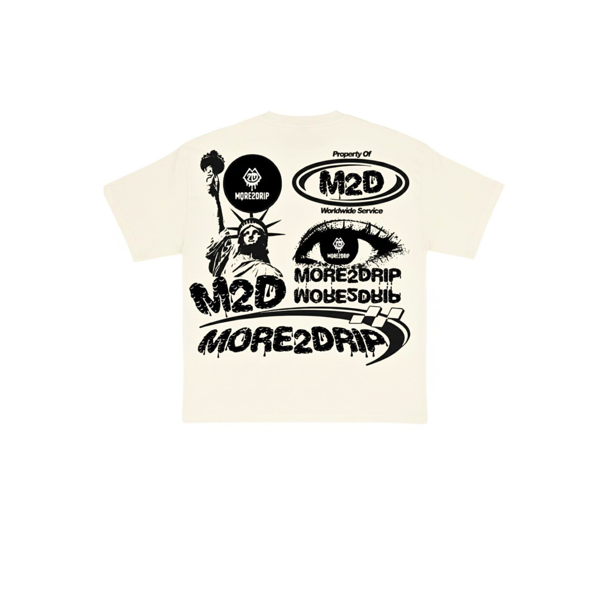 More2Drip M2D Worldwide Graphic Tee-Cream